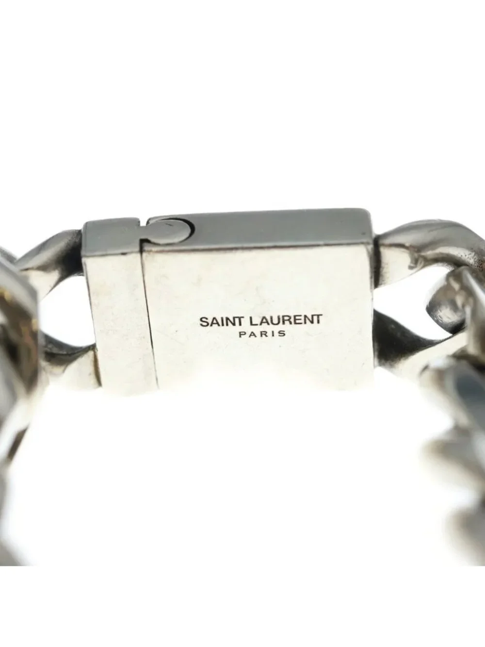 Saint Laurent Paris Chain Bracelet Silver Metal